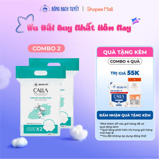  Combo 2 túi Bông tẩy trang làm sạch da Bông Bạch Tuyết Calla Sạch Sâu  250gr túi  