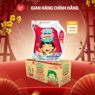  Sữa chua uống KUN vị dâu thùng 24 túi x 110ml 