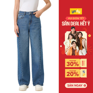  QUẦN JEANS WIDE LEG YODY Can Chéo Cá Tính Sợi Tái Chế Thân Thiện Môi Trường TRA WCJE25S043 