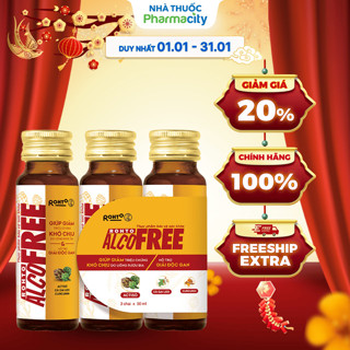  Nước uống Rohto Alcofree Hỗ trợ giải rượu và bảo vệ gan  Lốc 3 chai x 50ml  