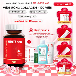  Collagen Sắc Ngọc Khang thế hệ mới 100% nguyên liệu nhập khẩu từ Nhật Bản  Hộp 120 viên  