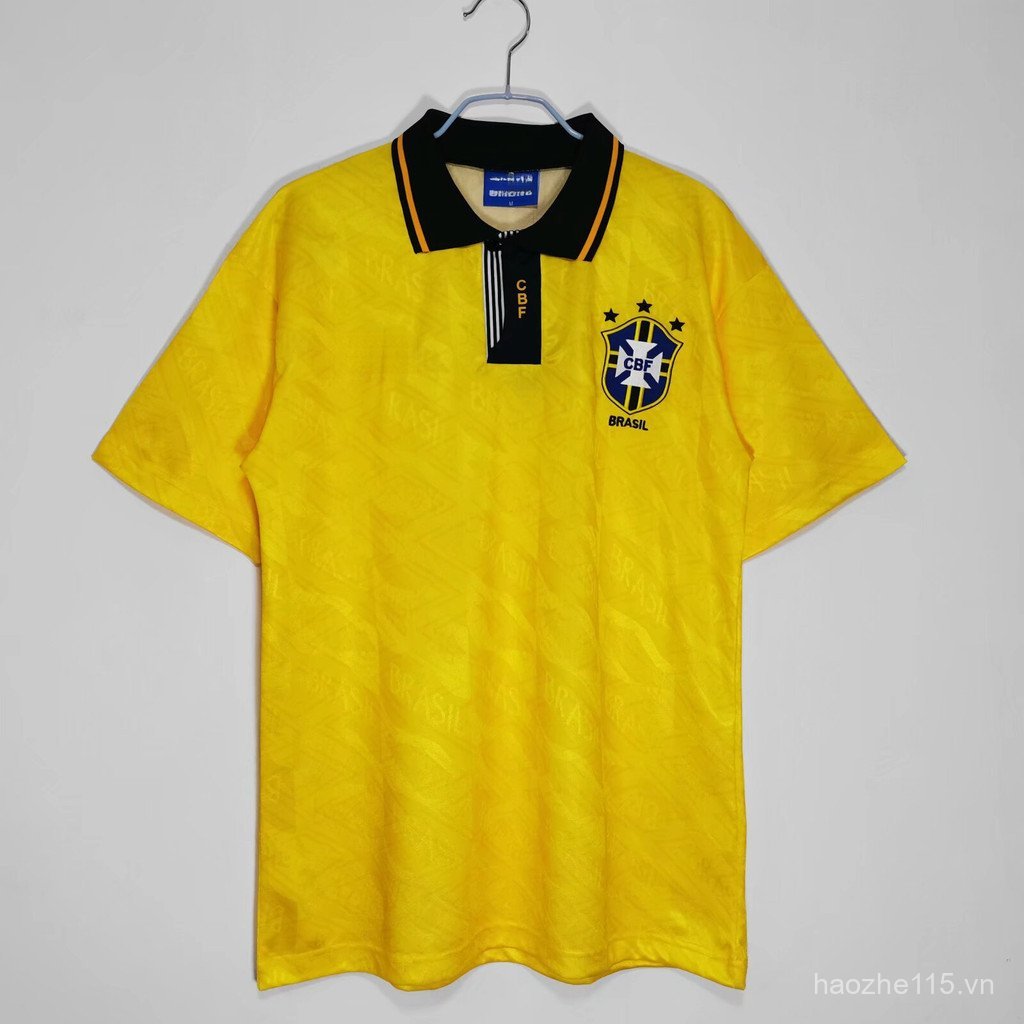 Retro 1991/93 Áo bóng đá đội chủ nhà Brasil cao cấp
