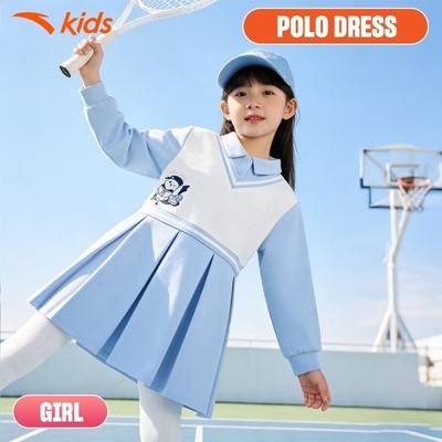 ANTA Kids Váy Liền Bé Gái Từ 3-6 tuổi Campus thoảng mái êm dễ chịu váy thể thao cho bé gái 3626B9301