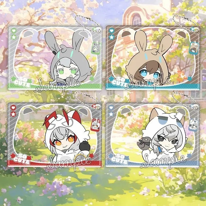 Móc khóa Arknights Amiya Logos Pajamas mẫu card acrylic trong suốt trang trí balo phụ kiện anime quà