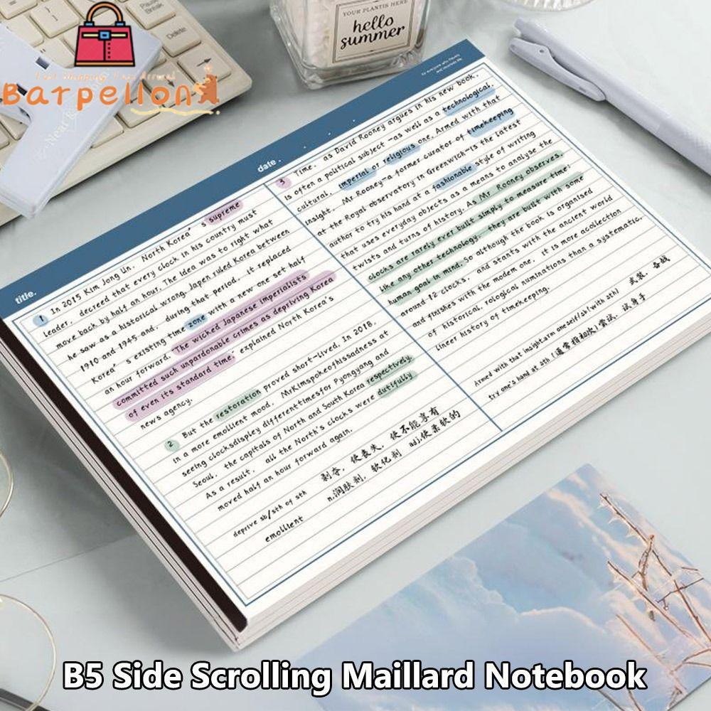 BARPELLON 20 tờ / Sách B5 Sổ tay, Notepad ngang B5, Giấy bìa có thể xé được đơn giản Văn phòng trườn