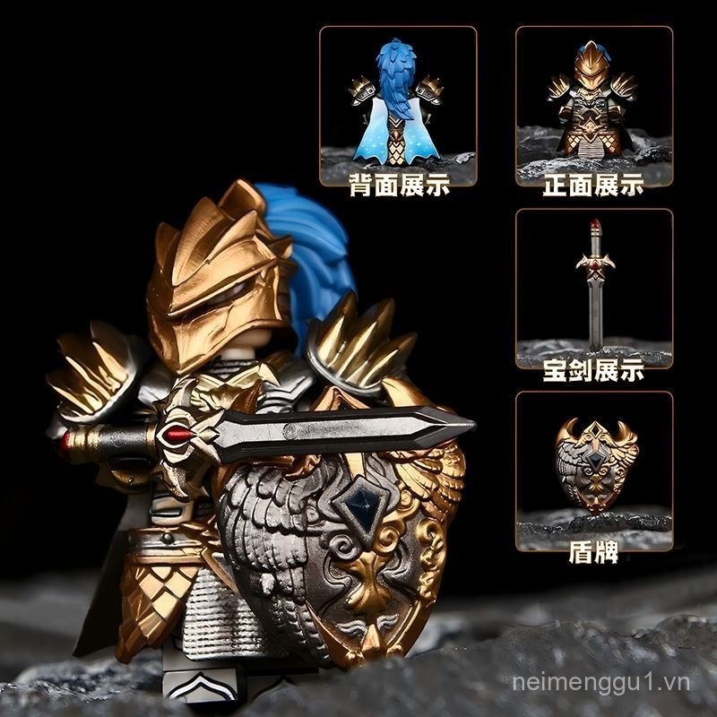 Đảng Thứ Ba Minifigure Vua Arthur Trung Cổ Tưởng Tượng Bàn Tròn Hiệp Sĩ Nữ Hoàng Arthur Lắp Ráp Giáo