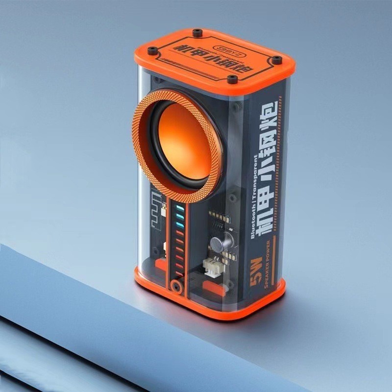 K07 Trong Suốt Mecha Thép Nhỏ Pháo Loa Bluetooth Âm Thanh Quang Nhịp Điệu Loa Siêu Trầm TWS Series B
