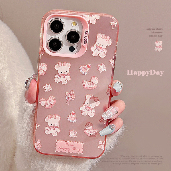 óp lưng iphone xs max ốp lưng hàn quốc Sweet ins Bear iphone16 Thích hợp cho vỏ điện thoại 17Pro max