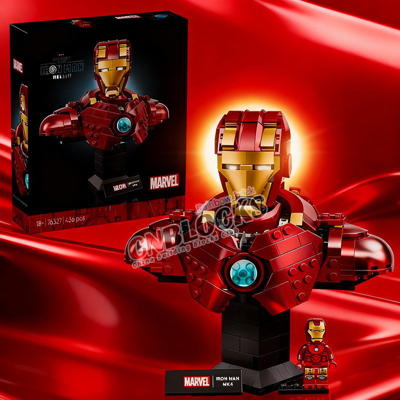 Siêu anh hùng Marvel Iron Man MK4 Bust 76327 (436 chiếc) Khối xây dựng Trang trí sưu tập Đồ chơi Quà