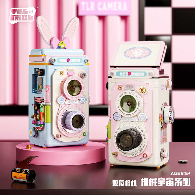 Cổ Điển Retro Cũ Camera Tương Thích Lego Khối Xây Dựng Phim SLR Lắp Ráp Đồ Trang Trí Nam Nữ Tren