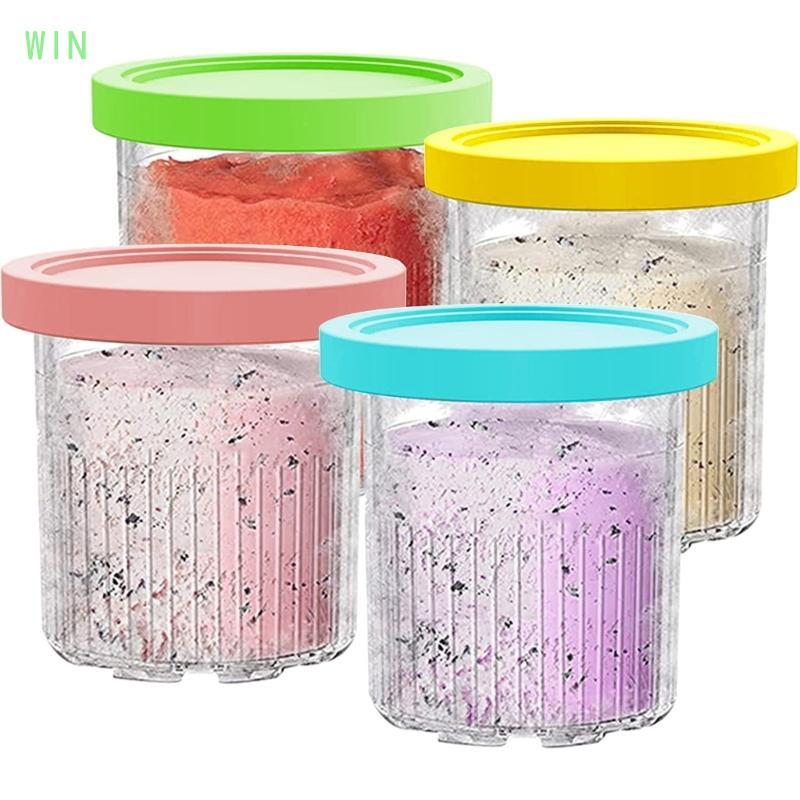 CHIẾN THẮNG 4 Gói Kem Pints Ly Phù Hợp Cho NC500 NC501 Ninja- Creami Series Máy Làm Kem BPA-Free- Má