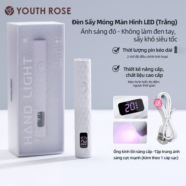 Youth Rose Đèn LED UV 3W Hong Khô Sơn Móng Tay Nhanh Khô Kèm Sạc USB Tiện Dụng Cho Gia Đình