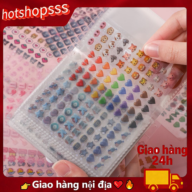 🚚4800 Miếng Dán Mini Miếng Dán Trang Trí DIY Nhật Ký Dụng Cụ Chất Liệu Dán