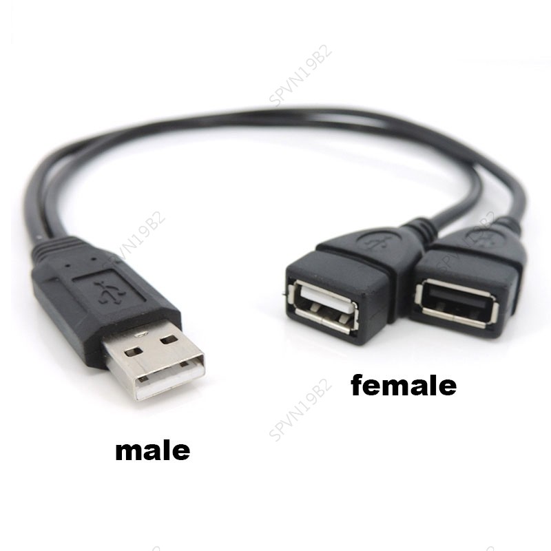 USB 2.0 USD Một Đầu Cắm Nam Sang 2 Chiều Nữ Bộ Chia Ổ Cắm USB 2.0 Dây Nối Dài Cáp Dữ Liệu Nguồn Đầu 