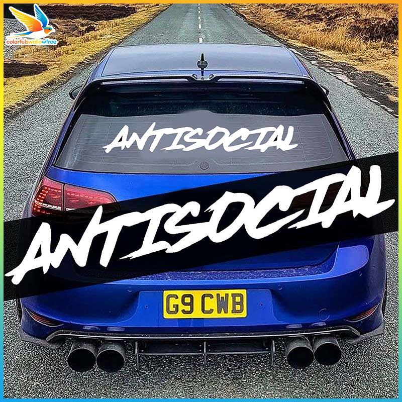 Colourswallowfree Antisocial Car Stier Flag Kính chắn gió Creativepetition Letter Trang trí Kiểu dán