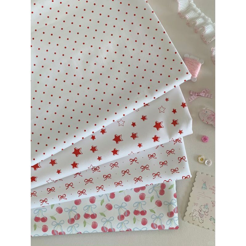 Khăn trải bàn chấm bi màu đỏ 60x40 90x60 Ins Phong cách ăn tại nhà Bàn cà phê Chống bụi Trang trí th