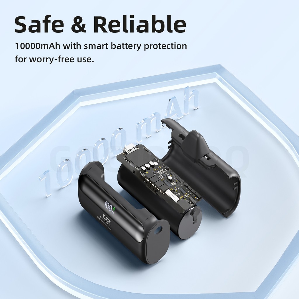 Pin dự phòng GOOJODOQ 10000mAh với sạc siêu nhanh 22.5W, tích hợp giao diện Light-ning và USB-C, cùng màn hình LED | BigBuy360 - bigbuy360.vn