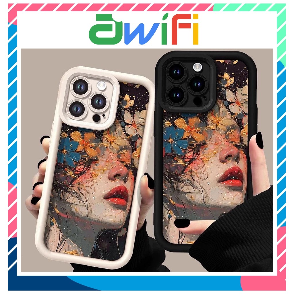 Ốp lưng iphone camera viền cao girl flower 6s/6plus/7/8/plus/x/xs/11/12/13/14/15/pro/max/plus/promax