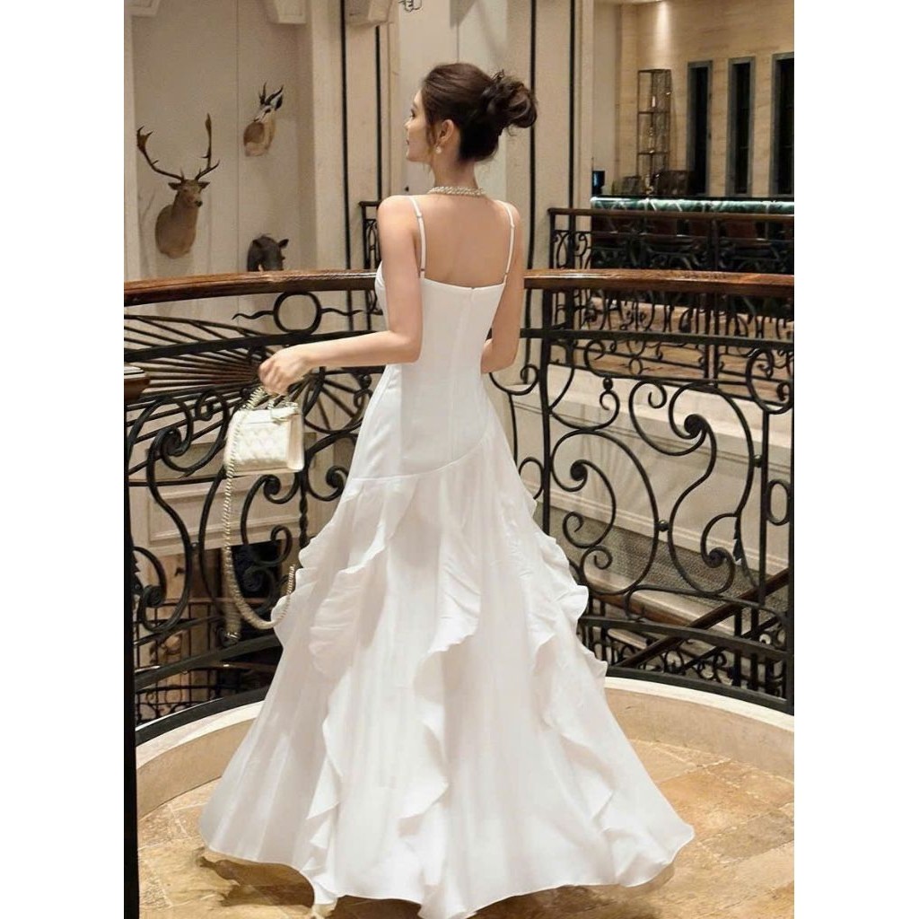 L'Amour Boutique DP15 ĐẦM PHI 2 DÂY BÈO TUA RUA