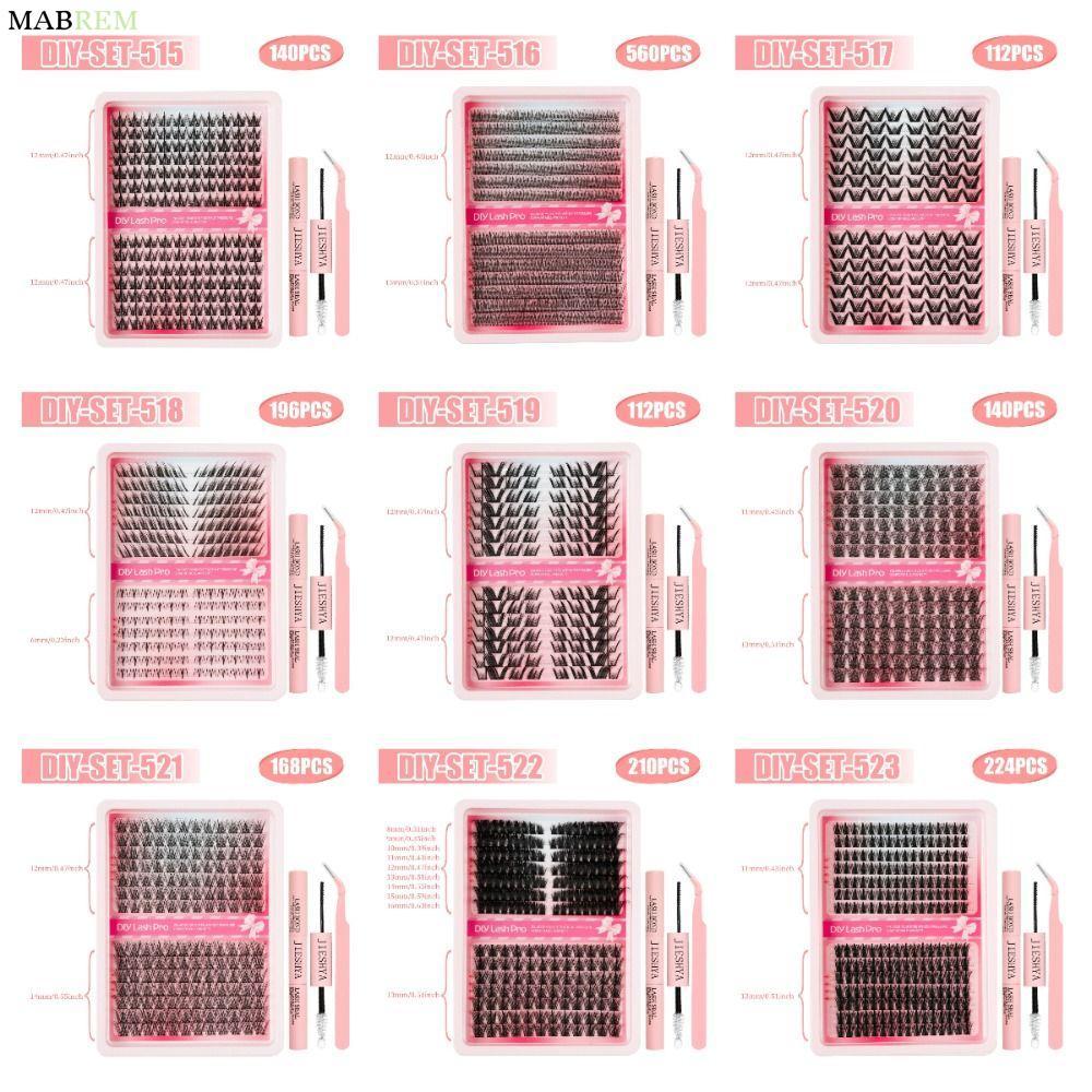 MABREM DIY Lash Extension, Cat Eye Style Premium Mink False Eyelash Extension, Beauty Enhancement 40