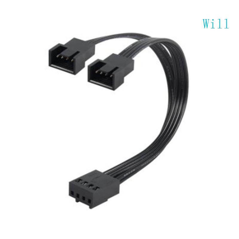 Sẽ Bộ chia quạt PWM Cáp chuyển đổi 4Pin 1 đến 2 Máy tính CPU Fan Splitter Quạt PC