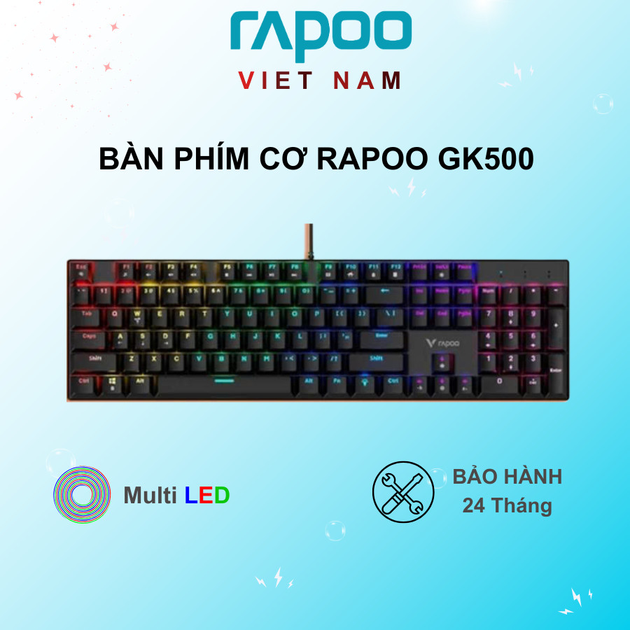 Bàn Phím Cơ Rapoo GK500 / LED Rainbow | DeskSetupVN