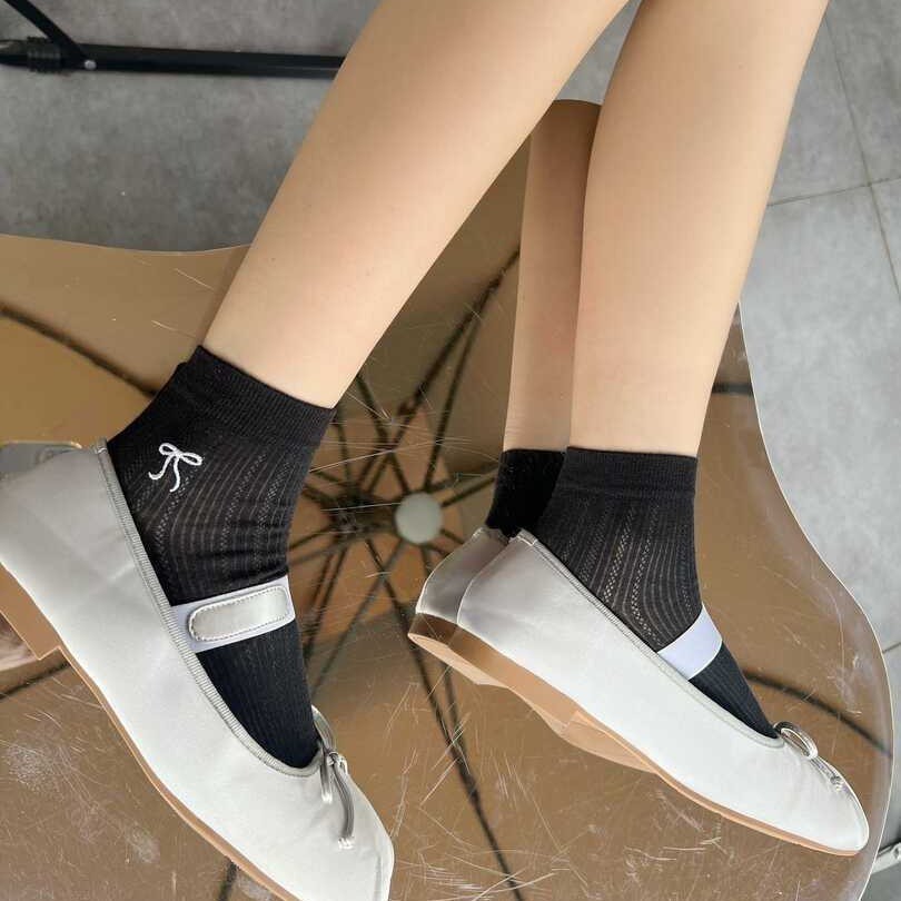 Jk Bow Tất Ngắn Bé Gái Mỏng Ba Lê Phong Cách Miu Nhật Bản Rỗng Ins Phong Cách Tất Mỏng | BigBuy360 - bigbuy360.vn