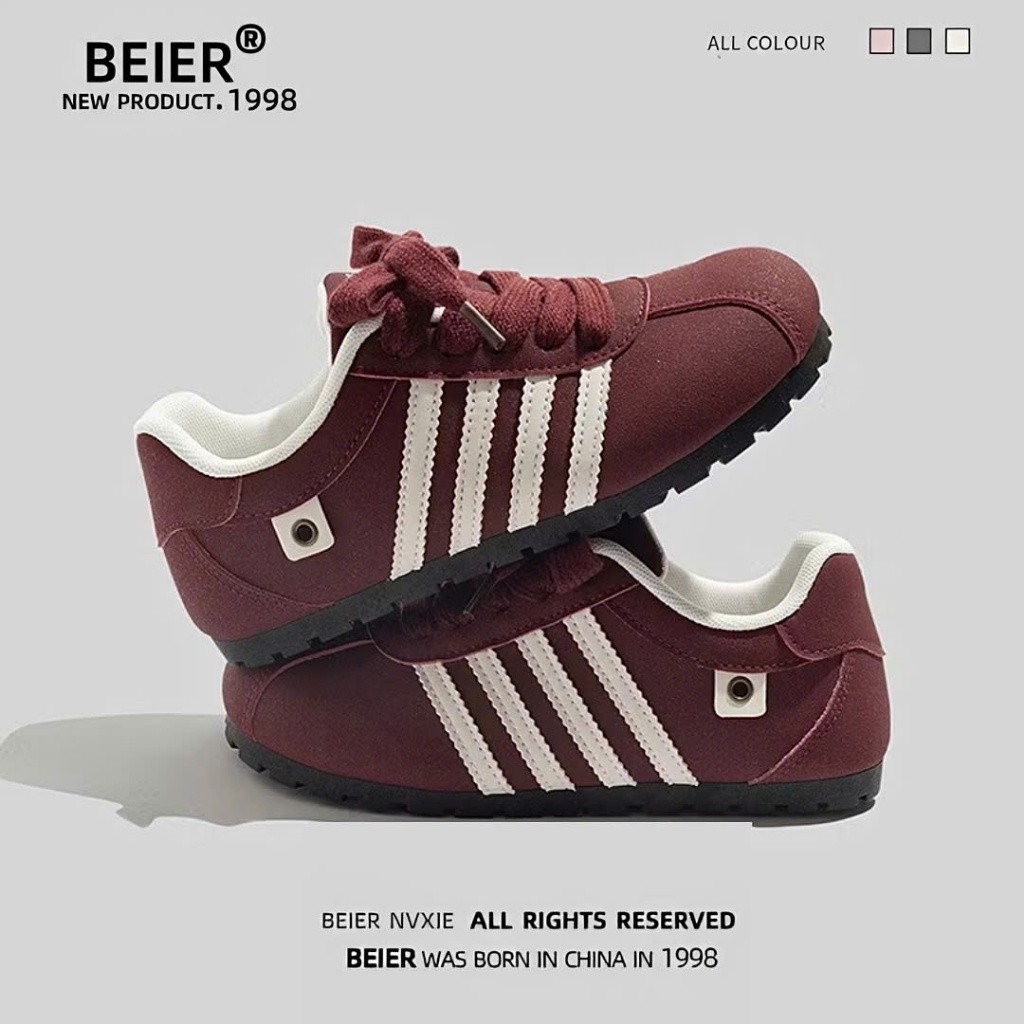 BEIER Auth Chính Hãng Giày thể thao beier giày sneaker beier đỏ đậm, trắng, be thoải mái êm chân sho
