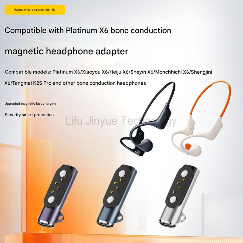 1 Bộ chuyển đổi tai nghe dẫn truyền xương từ tính bốn chân Type-C để sạc. Tương thích với Platinum X