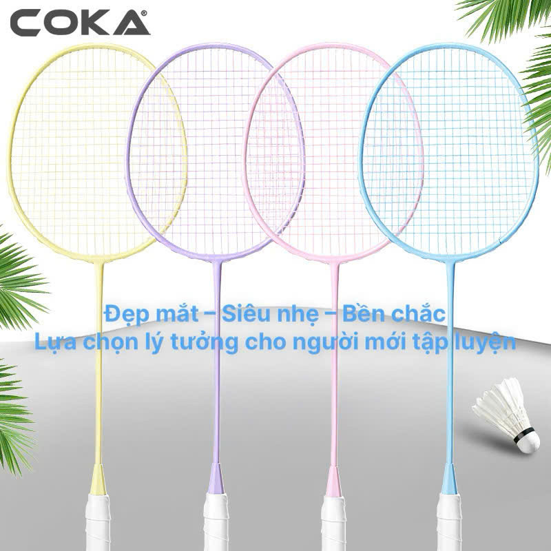 Bộ 2 Vợt Cầu Lông COKA C-89 Cao Cấp – Khung Hợp Kim Siêu Bền, Màu Sắc Pastel