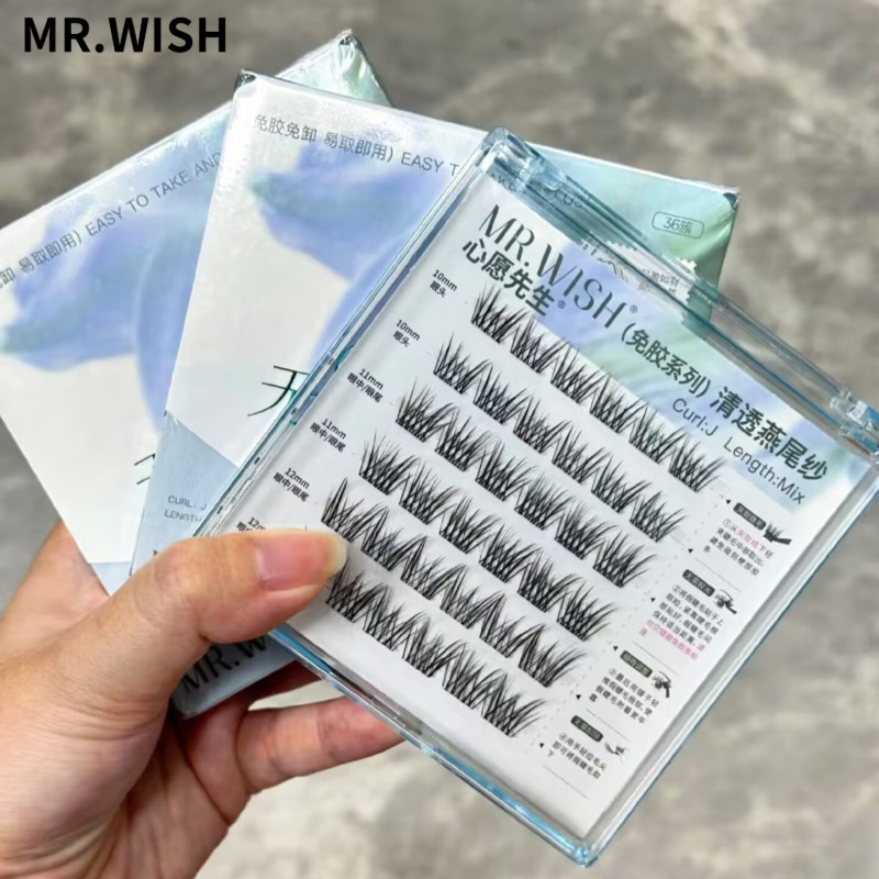 MR.WISH Mi giả không keo, không cuống, tự nhiên, giả mi không cuống giả