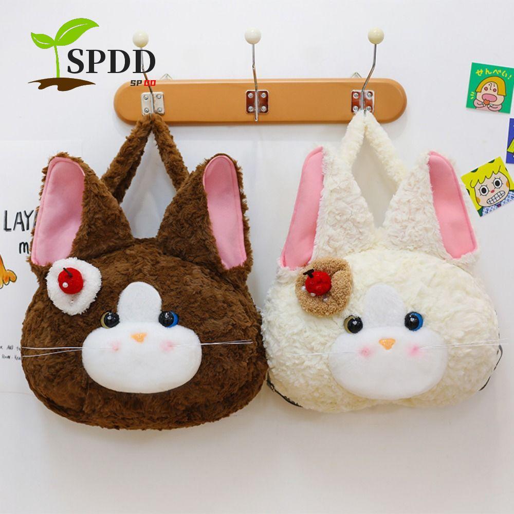 Ba lô mèo sang trọng SPDD, Ba lô mèo Animal Plushie Devon Rex Cat Plush Schoolbag, Túi xách đầu mèo 