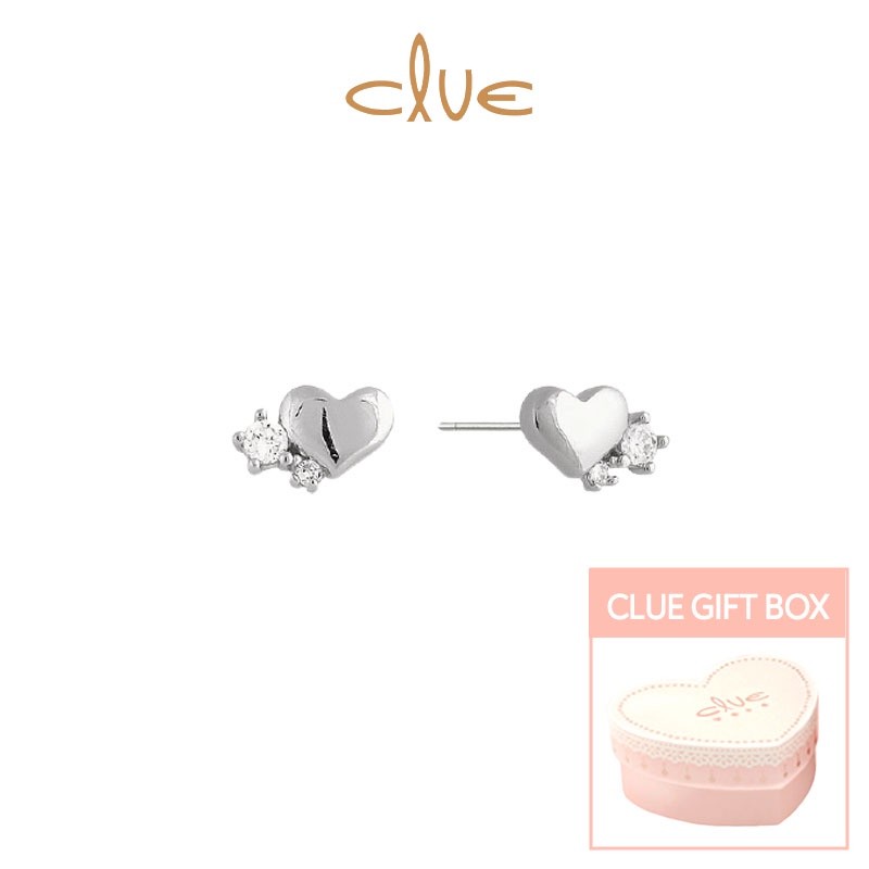 Bông tai bạc hình trái tim SC8 [Clue] | CLER19602PWW |