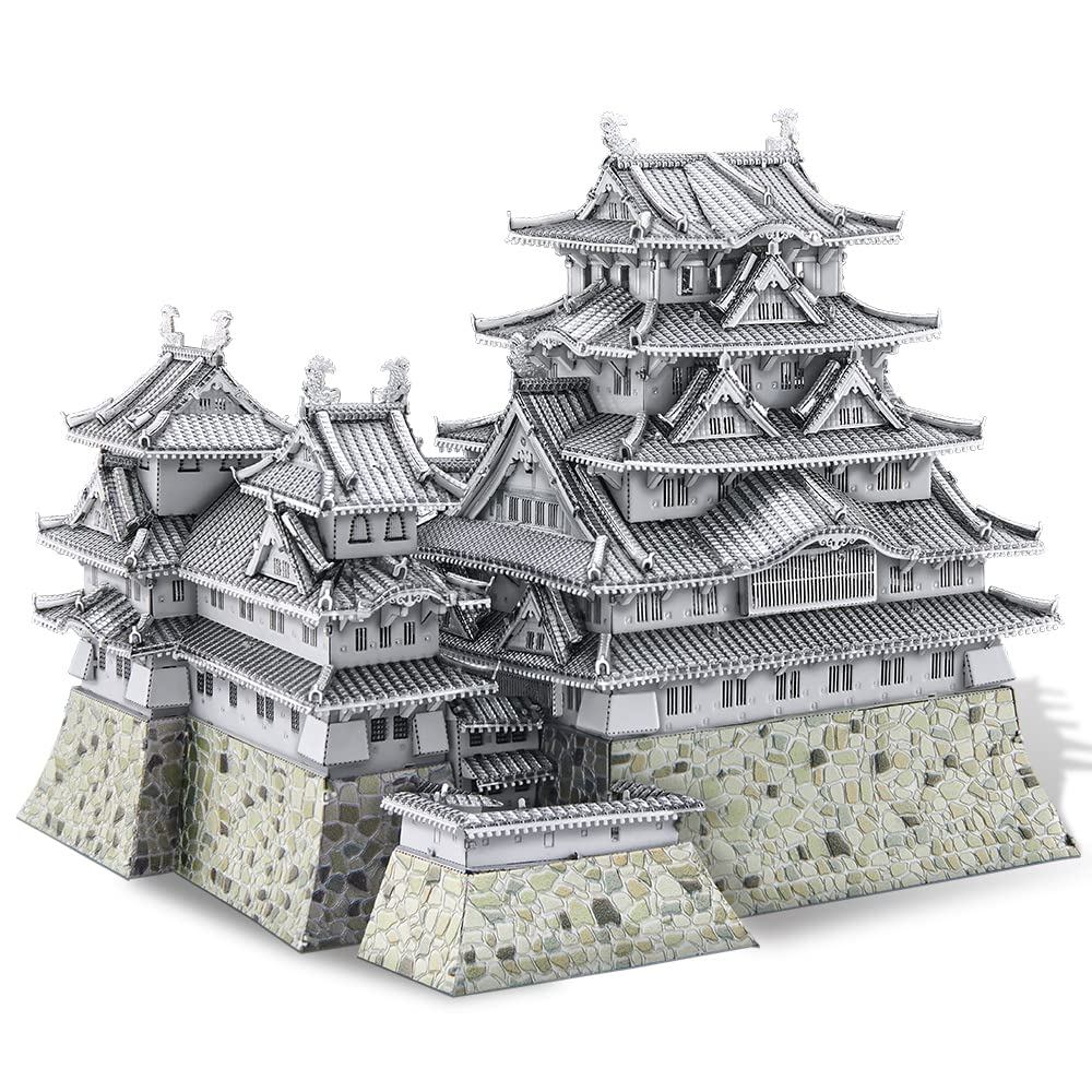 Piececool 3D Metal Puzzle, Himeji Castle, Famous Architecture, Metallic Nano Puzzle, 3D Metal Puzzle