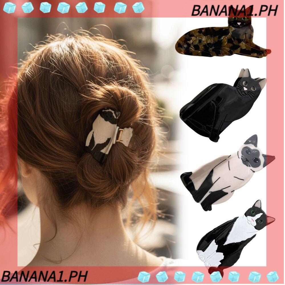 Kẹp Tóc BANANA, Kẹp Vuốt Tóc Nhẹ Cho Mèo, Kẹp Tóc Acetate Nữ