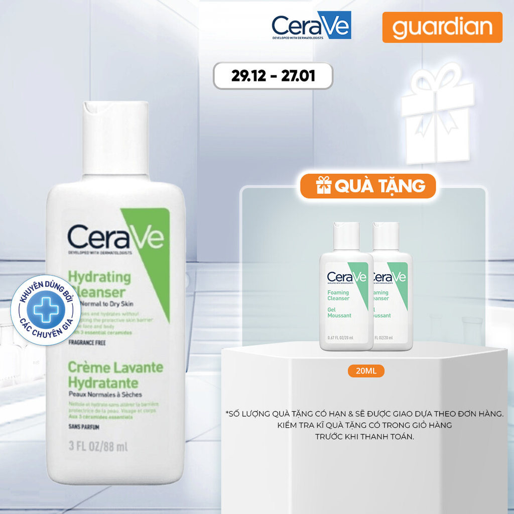 Sữa Rửa Mặt Giúp Làm Sạch & Cấp Ẩm Dành Cho Da Thường Và Da Khô Cerave 88Ml