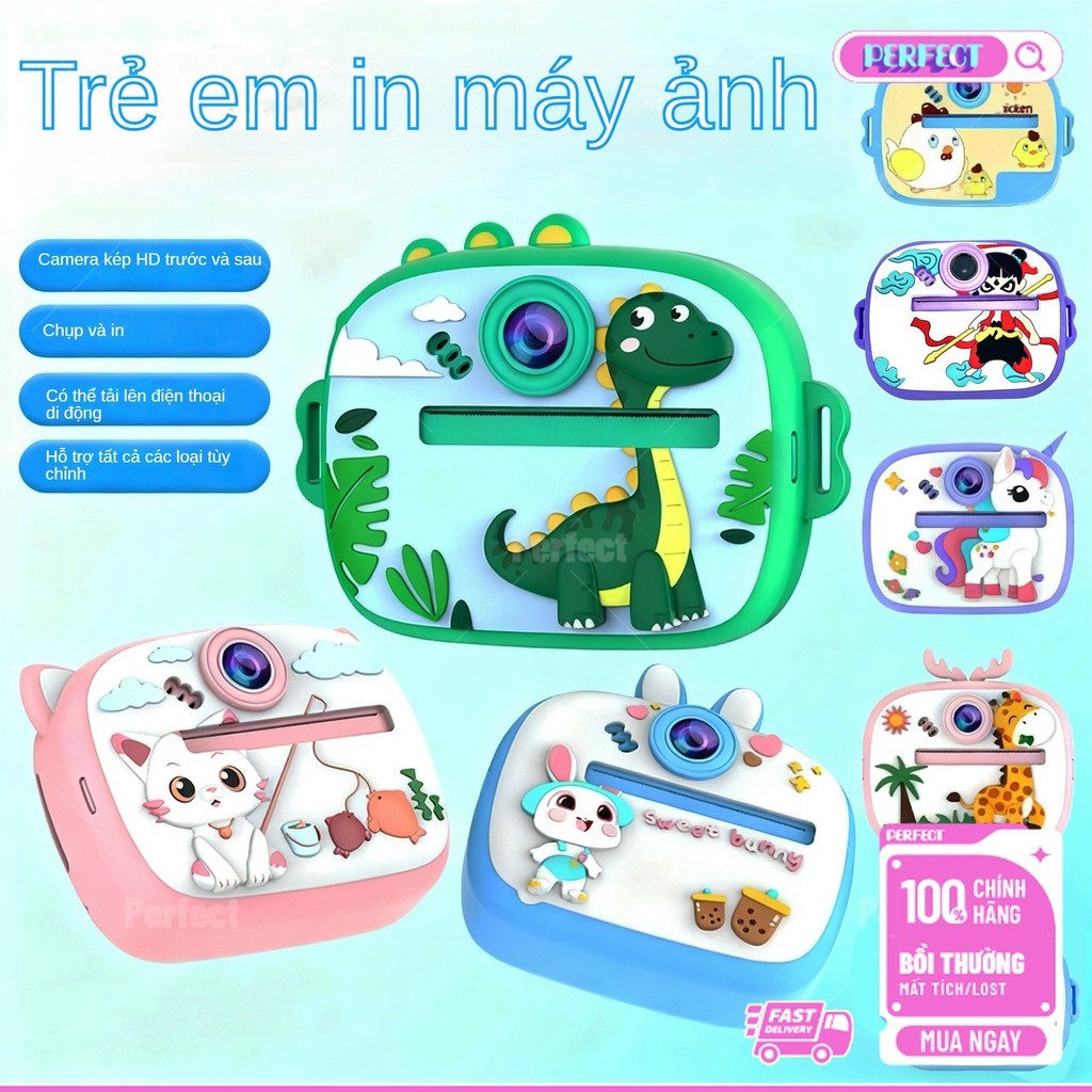 Đồ Chơi Máy Ảnh In Ngay Trẻ Em - Mini Cute Hoạt Hình Cao Cường