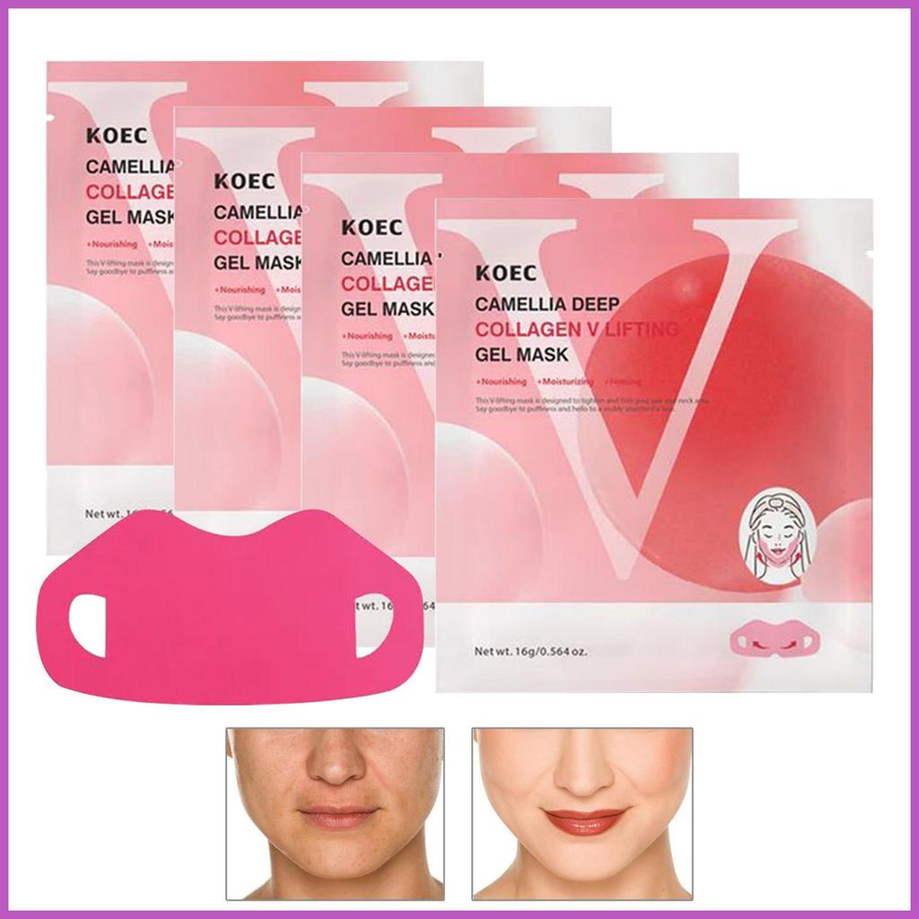 Jawline Face Cover 4 mảnh Nâng tức thì Làm săn chắc cổ Làm săn chắc Jawline Face Cover cho vẻ đẹp vz