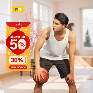    Áo thun ba lỗ nam YODY co giãn thấm hút mồ hôi phù hợp thể thao BLM5007 