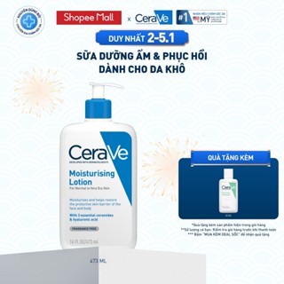  Sữa dưỡng ẩm phục hồi chuyên sâu và giữ da ẩm mịn suốt 48H duy trì hàng rào bảo vệ da CERAVE MOISTURISING LOTION 473ML 