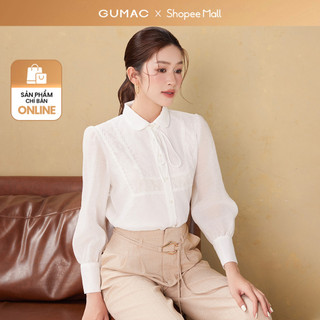  Áo sơ mi nữ GUMAC phối ren hoa  AE09044 