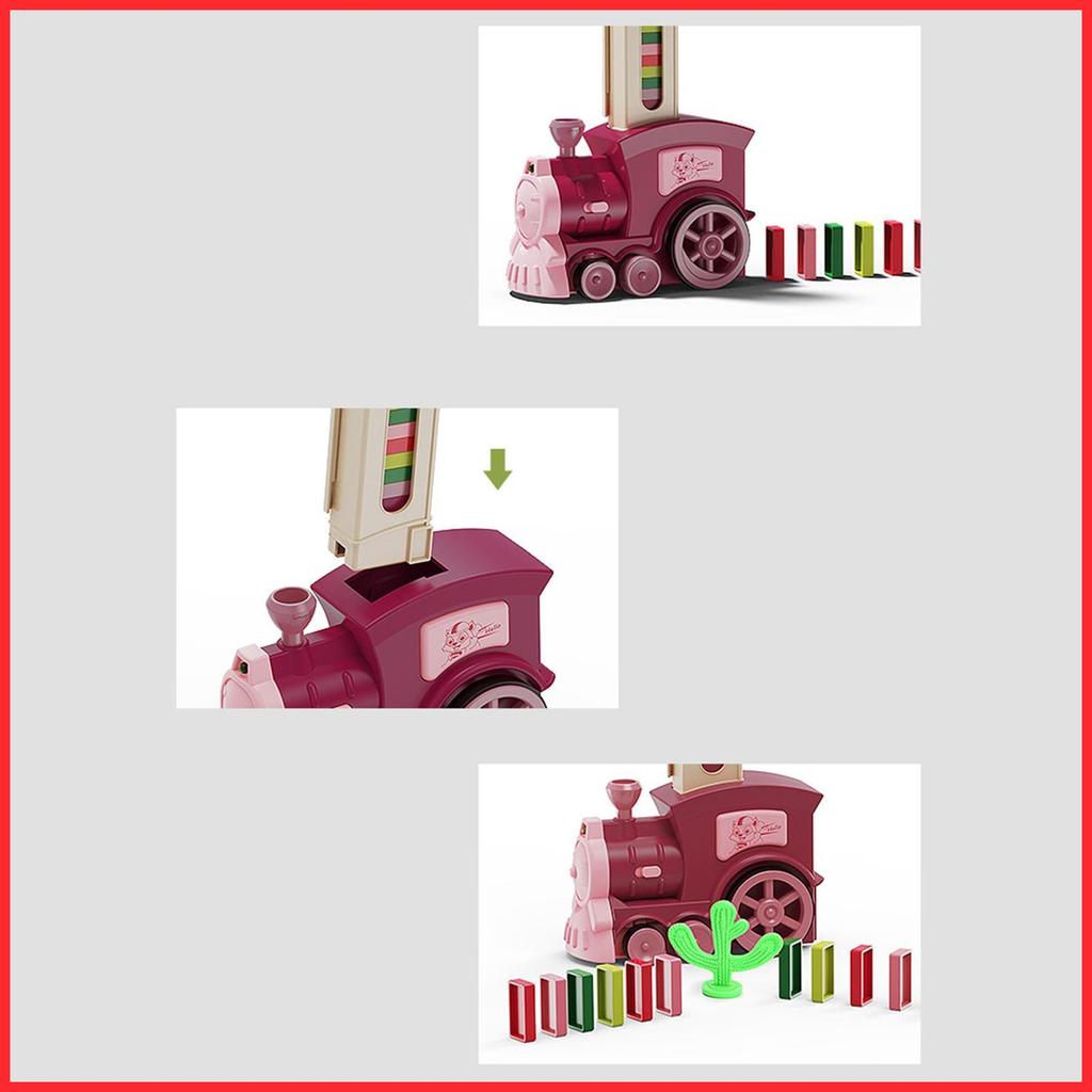 Điện Domino Train Domino Train Blocks Set Đồ chơi xe lửa điện Domino tự động với mô phỏng Tain hjuph