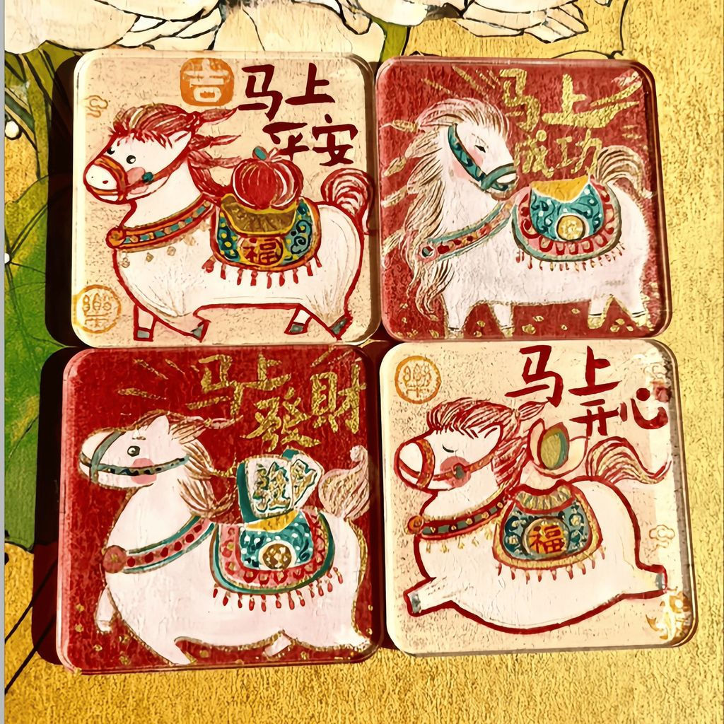 New Product#Year of the Horse Series Get Rich Quickly Fridge Magnets Acrylic Magnetic Fridge Magnets
