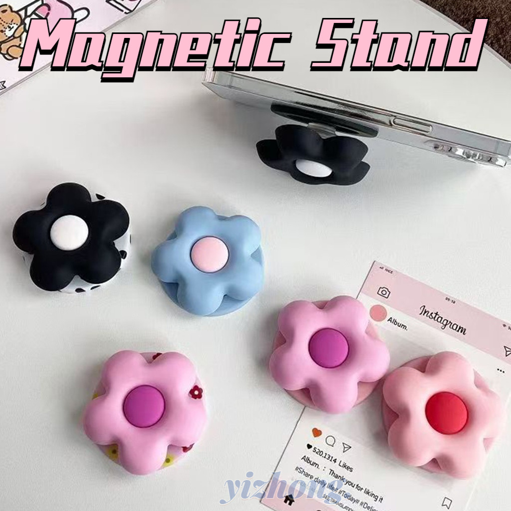 Từ Thu Hút Giá Đỡ Điện Thoại Chân Đế Thời Trang Nữ Tính 3D Màu Kẹo Hình Hoa Đứng Cho Điện Thoại Di Động Khỏa Thân Magsafe Case Máy Tính Bảng Điện Thoại Di Động Chống Rơi PC Chân Đế 6 Kiểu