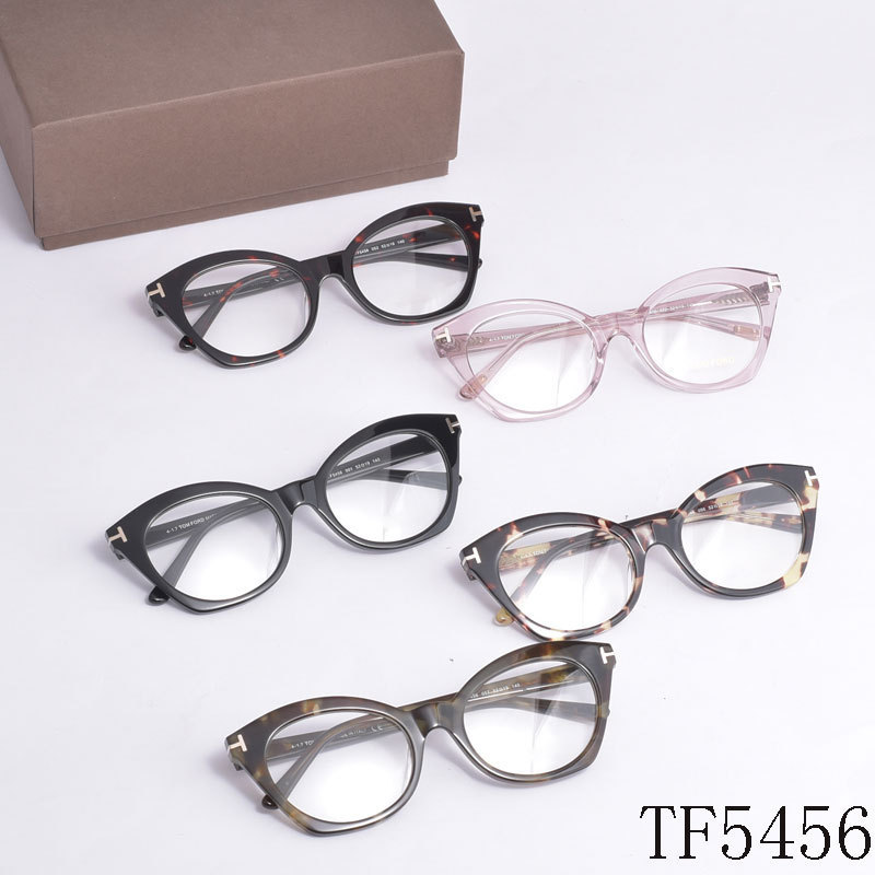 QVRL TOM FORD Spectacle Frame TF5456Acetate Cat Eye Large Frame Optical Glasses Frame Non-Prescripti