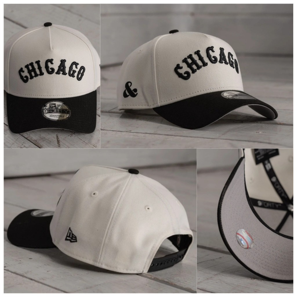 Nón Snapback MLB Chicago Sox Hai Tone Trắng Xám, Chất Liệu UV Chống Nắng