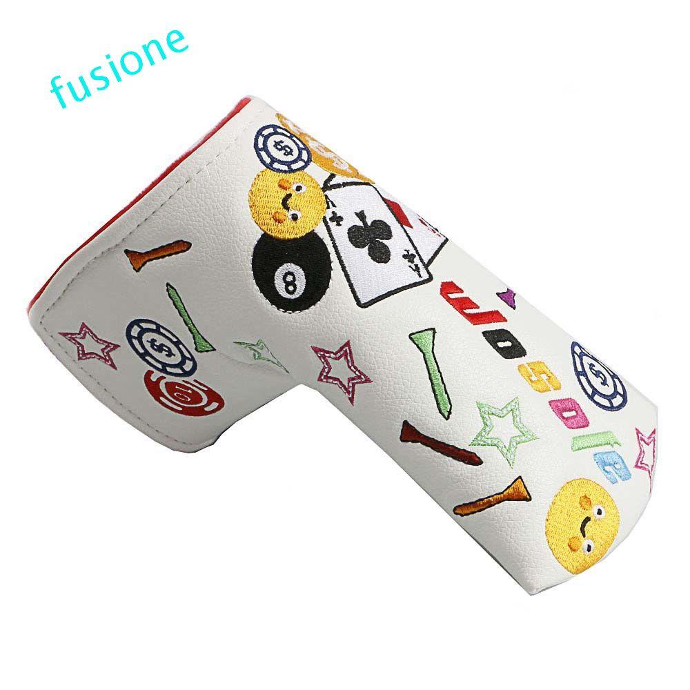 FUSIONEDGE Golf Putter Cover Thêu Thể Thao Golf Mallet Putter Cover Golf Head Cover Golf Club Cover 