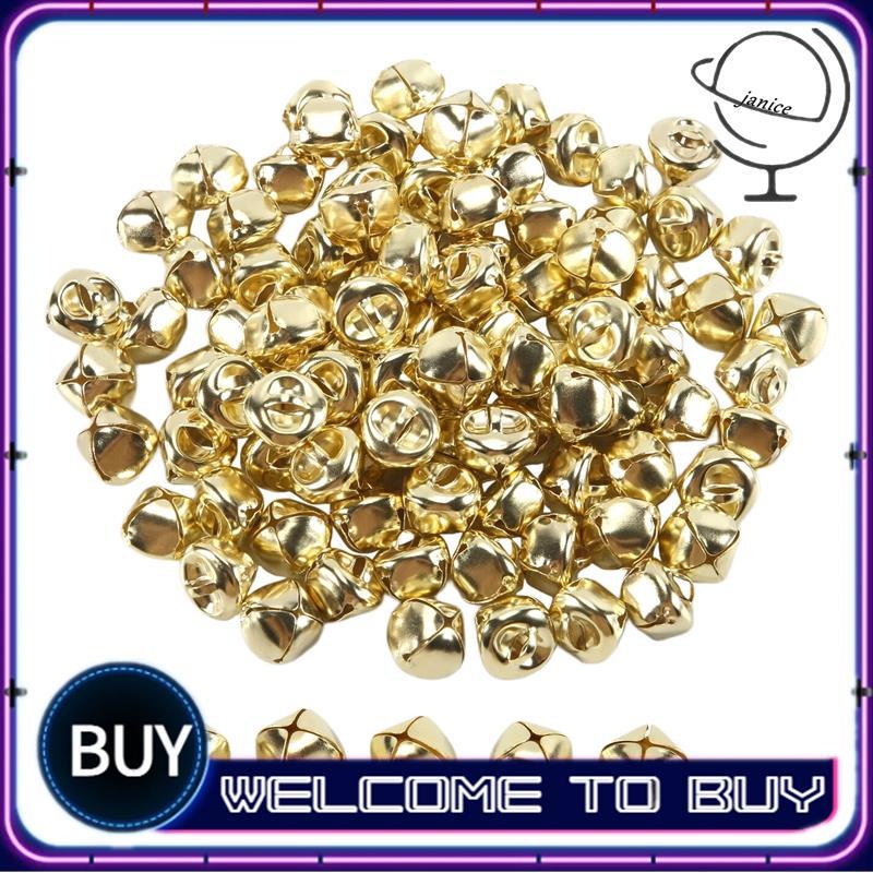 100 Miếng Chuông Jingle, Chuông Jingle Kim Loại 15 Mm Mini Thủ Công Chuông Hạt Cho DIY Vàng