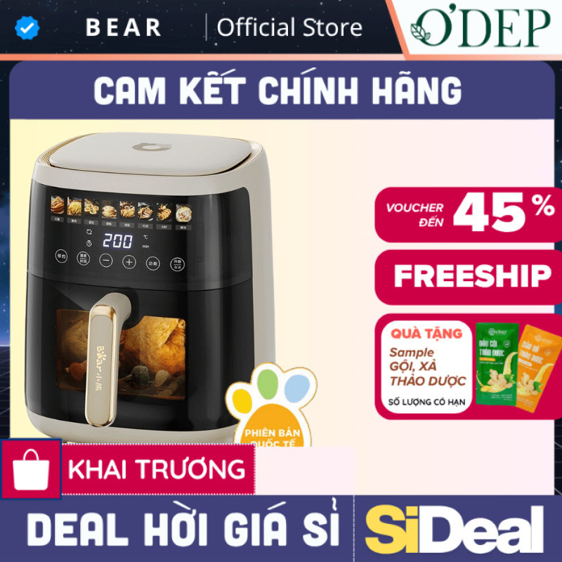 Nồi Chiên Không Dầu 5L Bear QZG-F15H1 - Hàng chính hãng - SIDEAL SIL