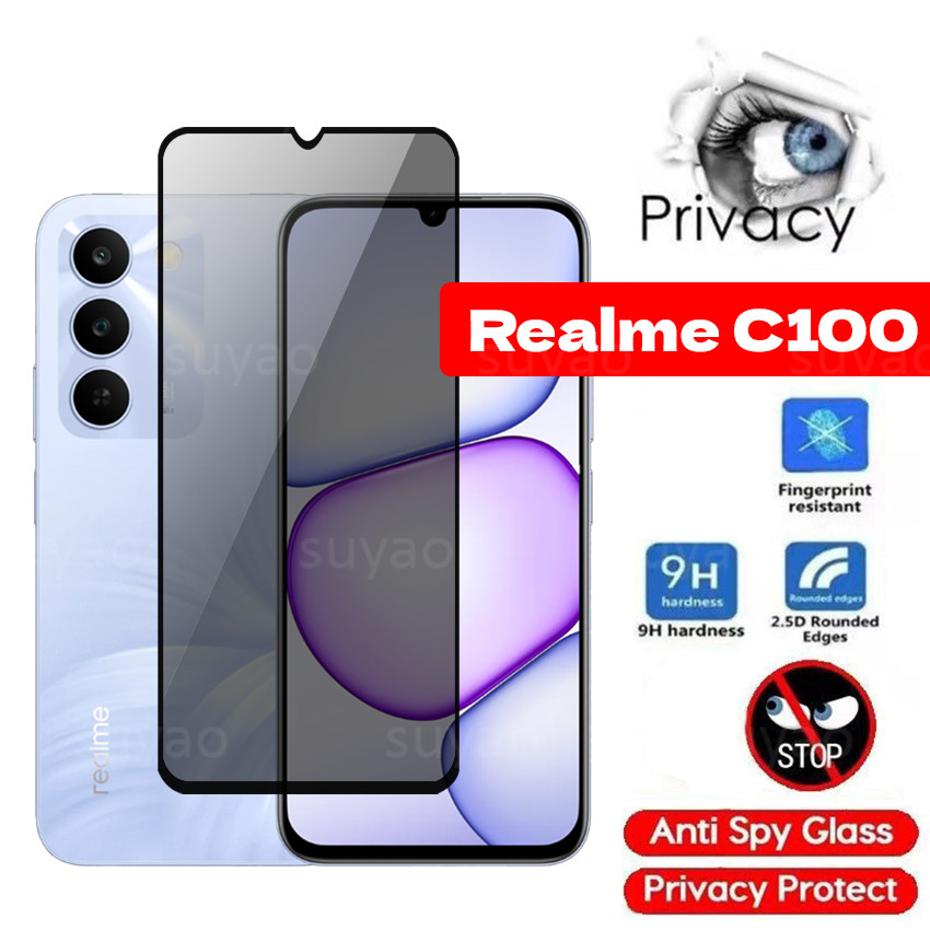 Kính cường lực toàn diện chống gián điệp cho Realme C100 5G 2026 Tấm bảo vệ màn hình Full Film Class